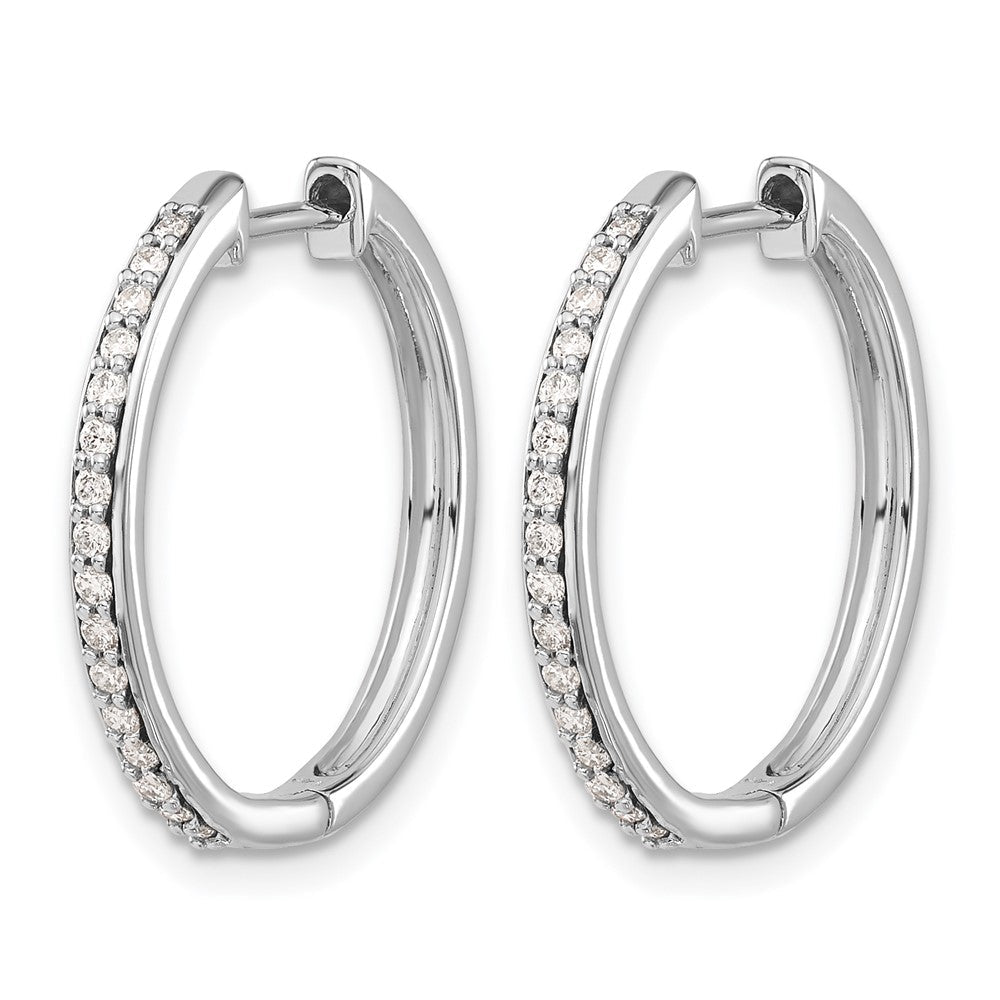 10K Weißgold Diamant Klappbar Creolen