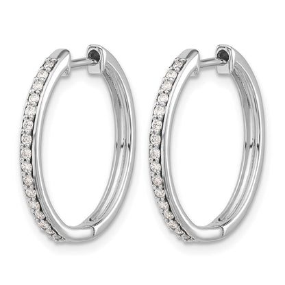 10K Weißgold Diamant Klappbar Creolen