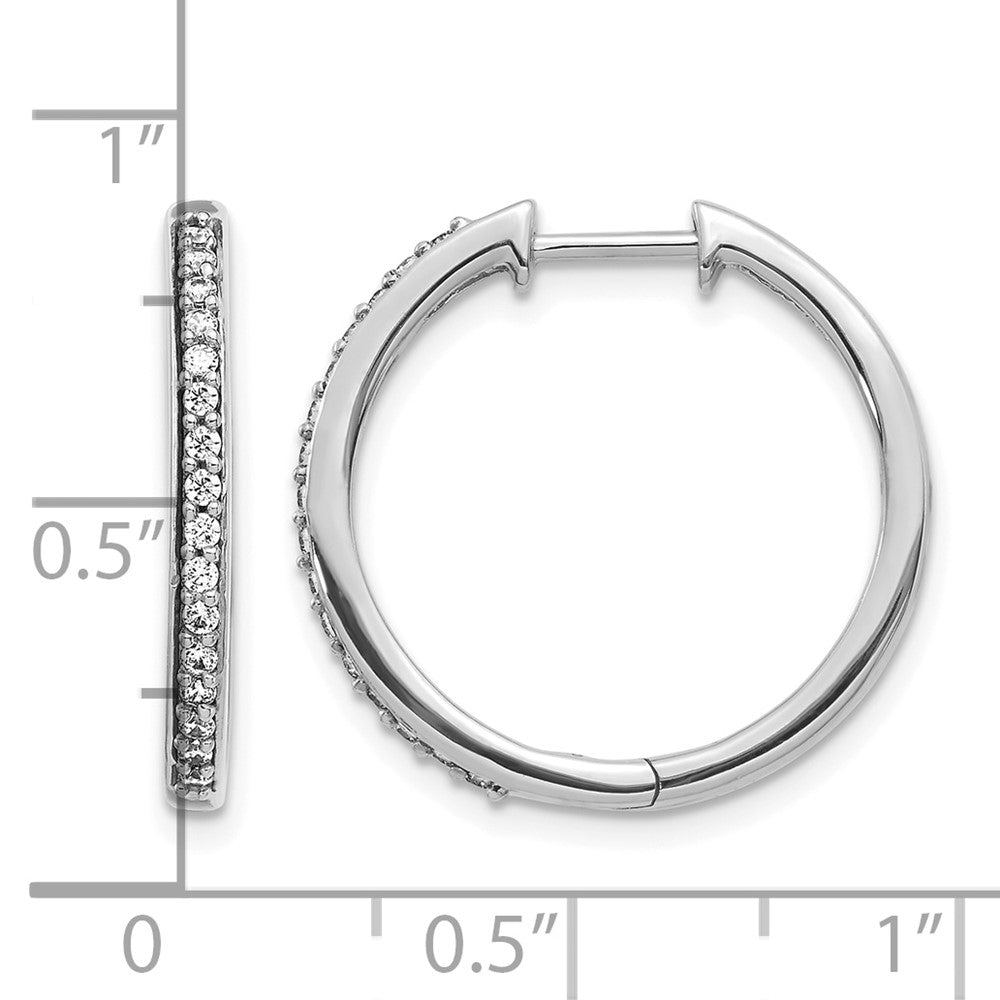 10K Weißgold Diamant Klappbar Creolen