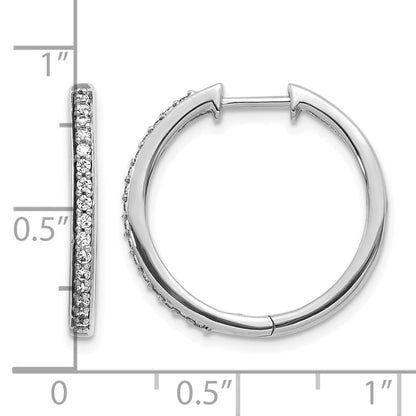 10K Weißgold Diamant Klappbar Creolen
