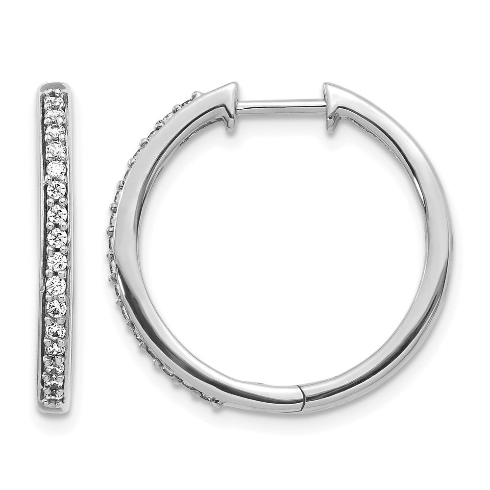 10K Weißgold Diamant Klappbar Creolen