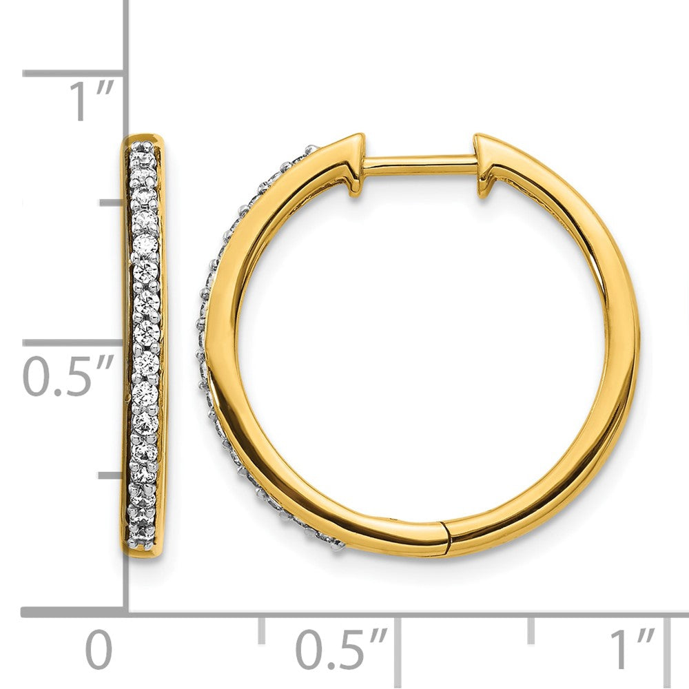 10K Gelbgold Diamant Klappbar Creolen