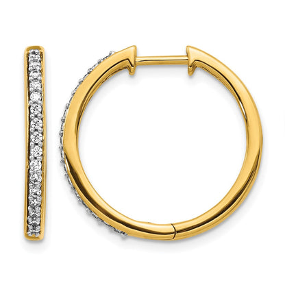 10K Gelbgold Diamant Klappbar Creolen