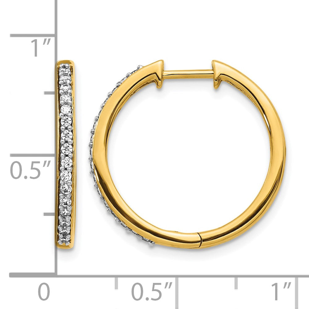 14K Gelbgold Creolen mit Klappscharnier und echten Diamanten