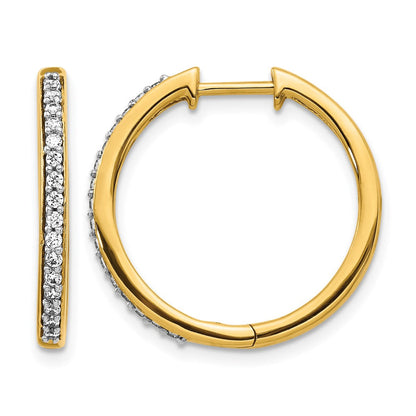 14K Gelbgold Creolen mit Klappscharnier und echten Diamanten