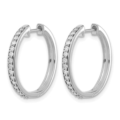 10K Weißgold Diamant Klappbar Creolen