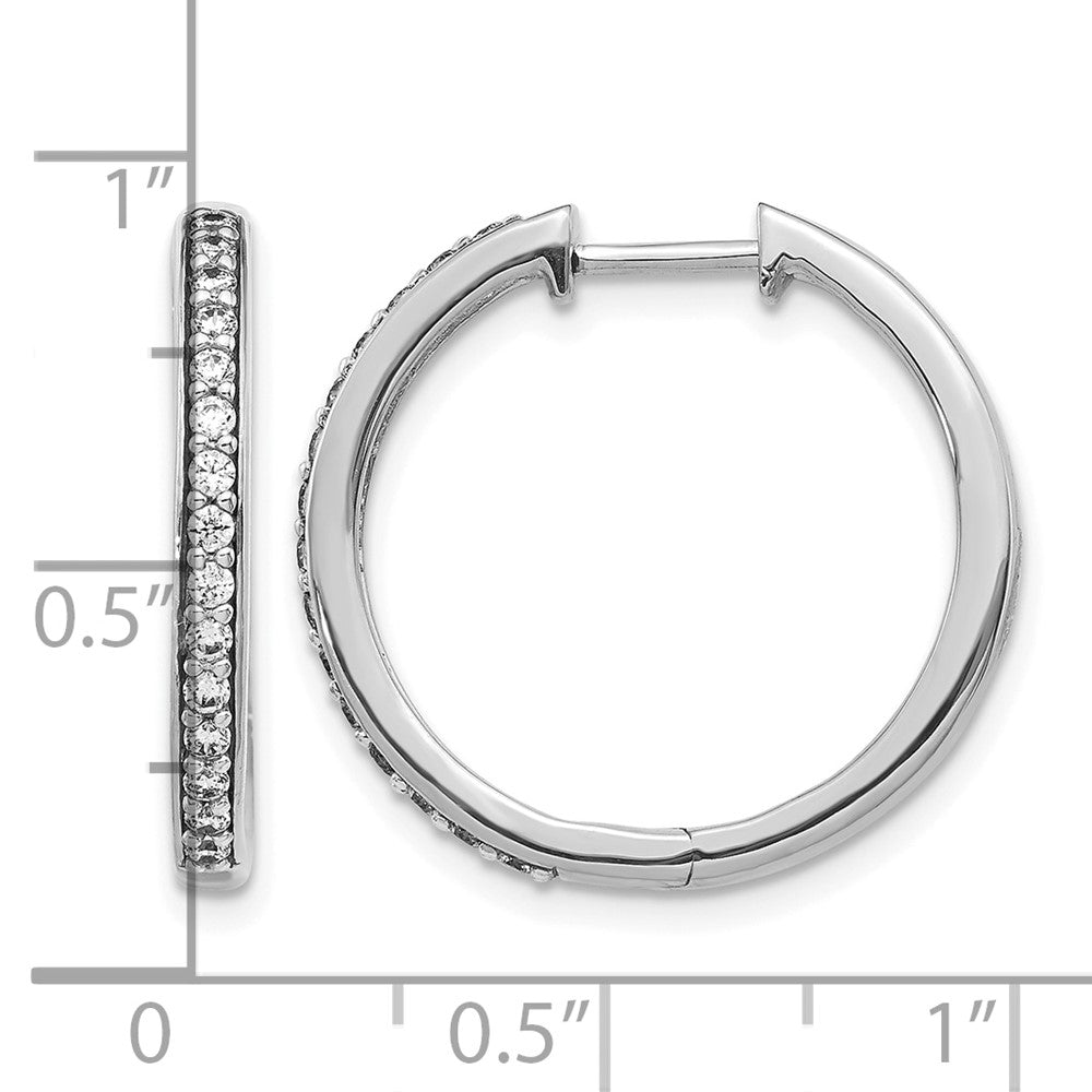 10K Weißgold Diamant Klappbar Creolen