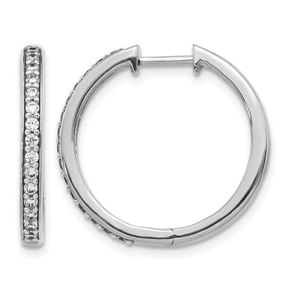 10K Weißgold Diamant Klappbar Creolen