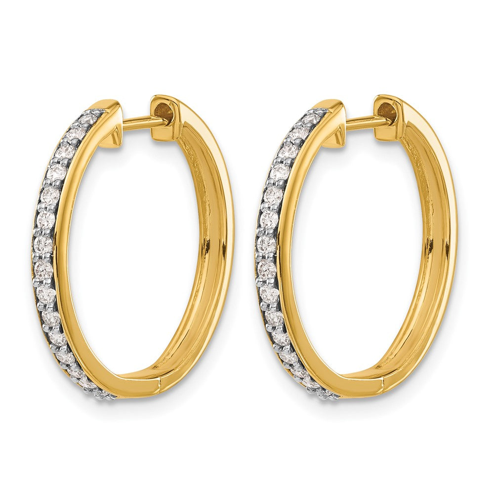 10K Gelbgold Diamant Klappbar Creolen