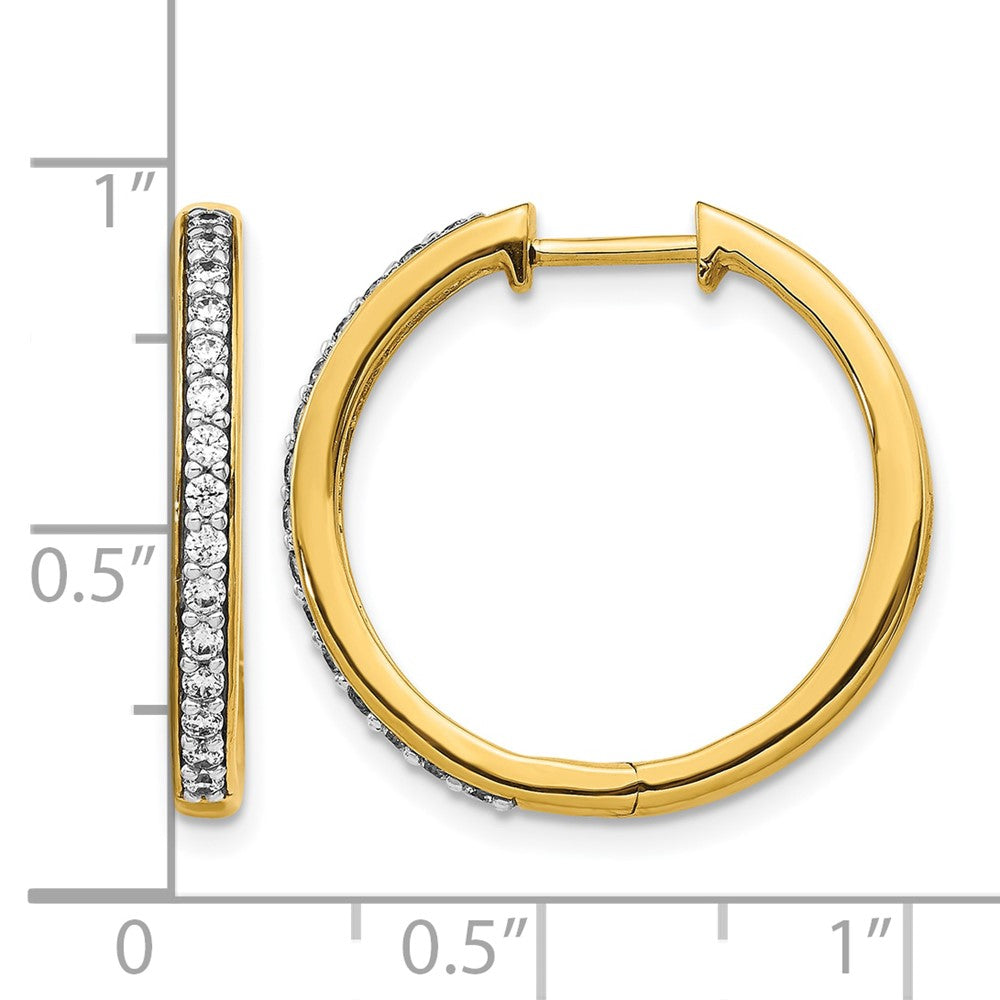 10K Gelbgold Diamant Klappbar Creolen