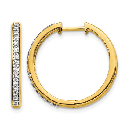 10K Gelbgold Diamant Klappbar Creolen