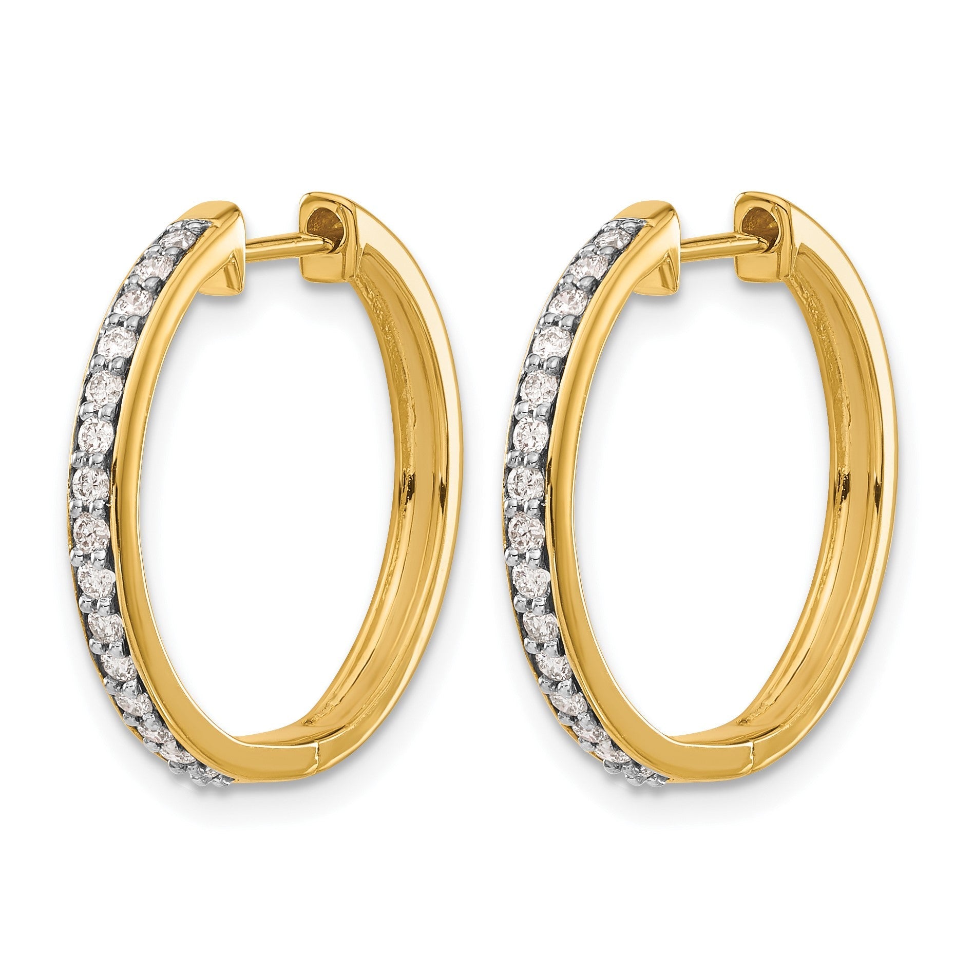14K Gelbgold Creolen mit 0,33 ct. laborgezüchteten Diamanten VS/SI+ G+, komplett mit Scharnier