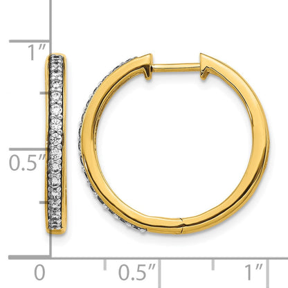 14K Gelbgold Creolen mit 0,33 ct. laborgezüchteten Diamanten VS/SI+ G+, komplett mit Scharnier