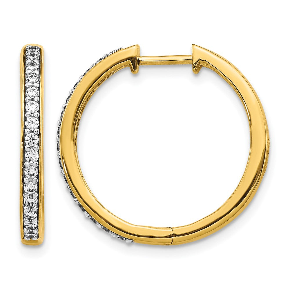 14K Gelbgold Creolen mit 0,33 ct. laborgezüchteten Diamanten VS/SI+ G+, komplett mit Scharnier