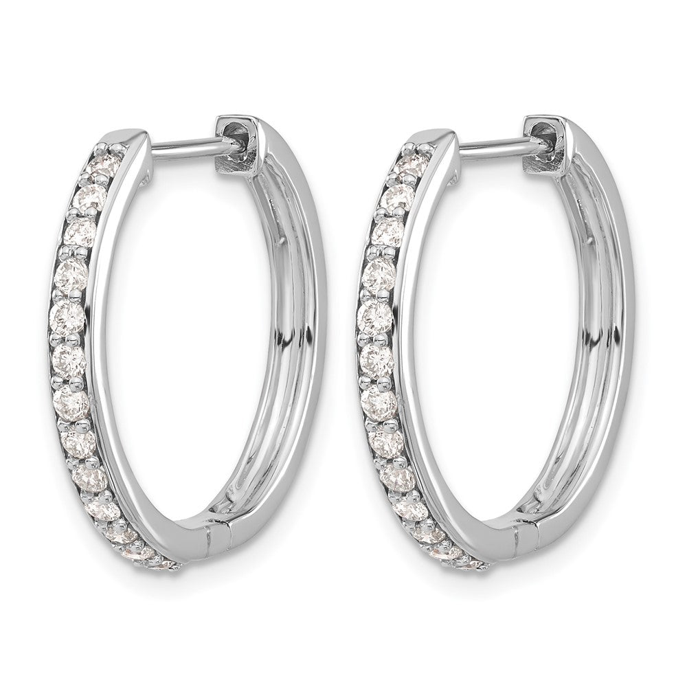 10K Weißgold Diamant Klappbar Creolen