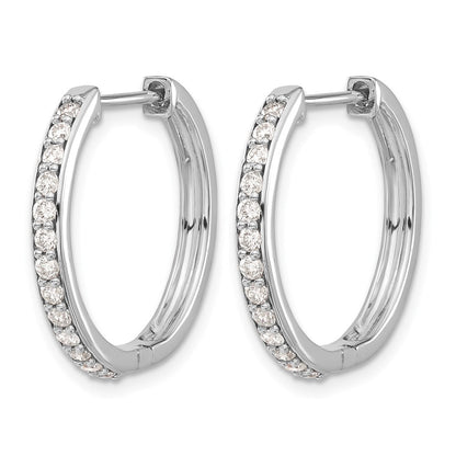 10K Weißgold Diamant Klappbar Creolen