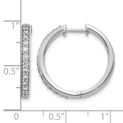 10K Weißgold Diamant Klappbar Creolen