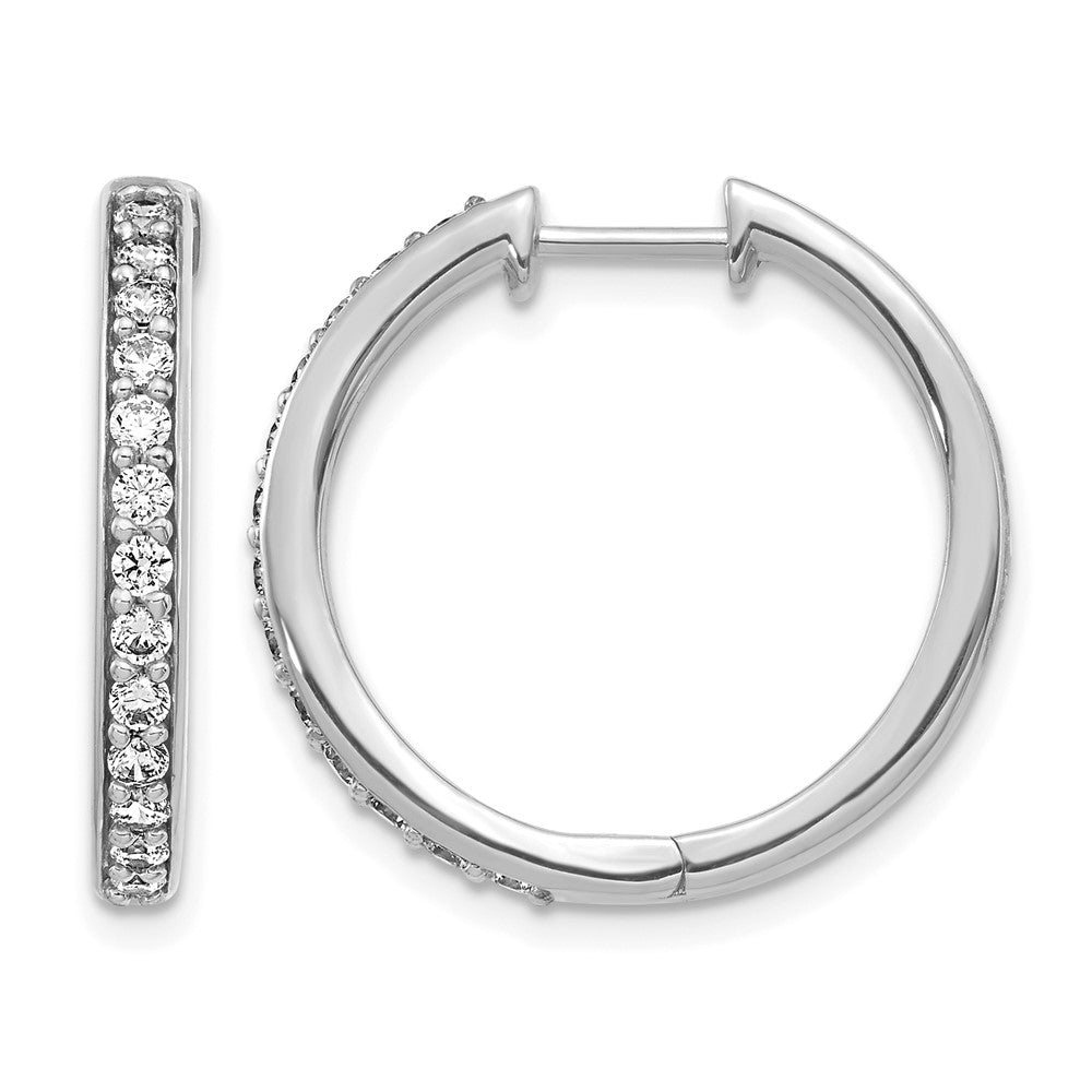 10K Weißgold Diamant Klappbar Creolen