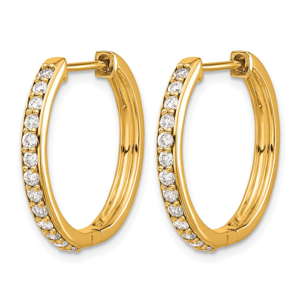 10K Gelbgold Diamant Klappbar Creolen