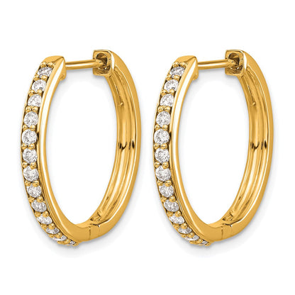 10K Gelbgold Diamant Klappbar Creolen