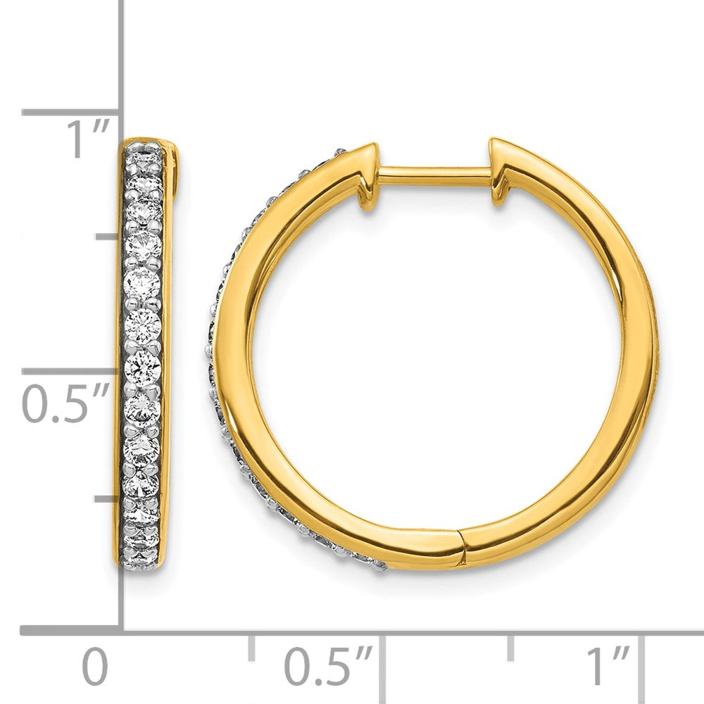 10K Gelbgold Diamant Klappbar Creolen