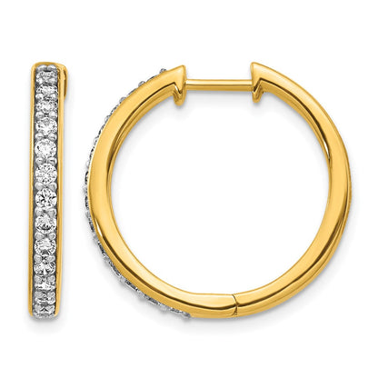 10K Gelbgold Diamant Klappbar Creolen