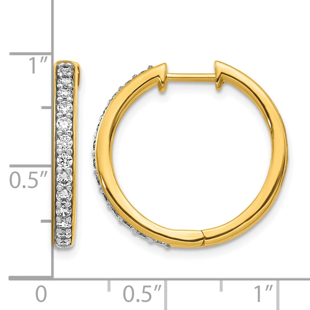 14K Gold Creolen mit echten Diamanten