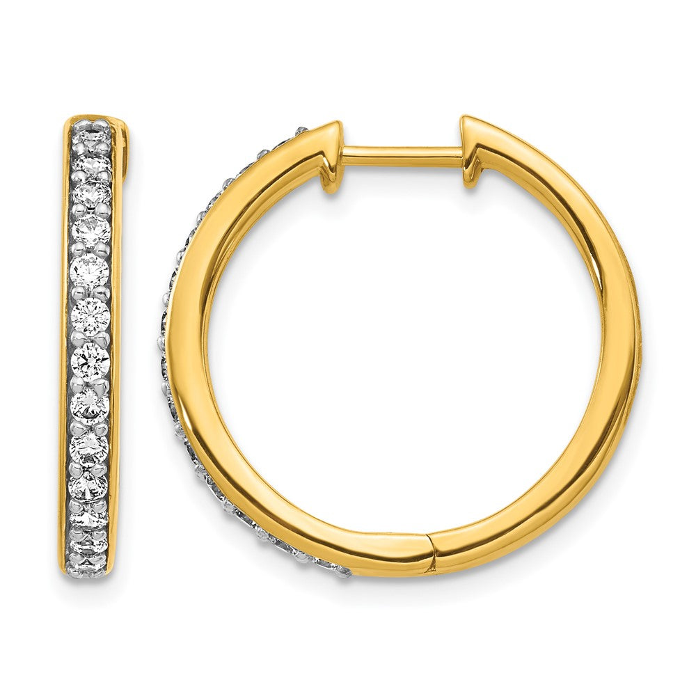 14K Gold Creolen mit echten Diamanten