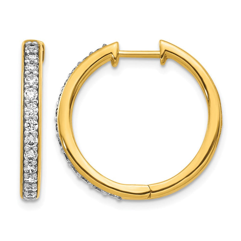 14K Gold Creolen mit echten Diamanten