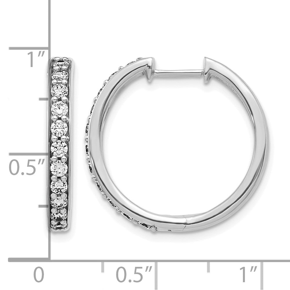 14K Weissgold Creolen mit echten Diamanten