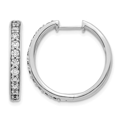 14K Weissgold Creolen mit echten Diamanten