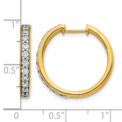 14K Gelbgold Creolen mit echten Diamanten