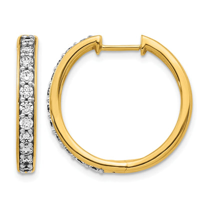 14K Gelbgold Creolen mit echten Diamanten