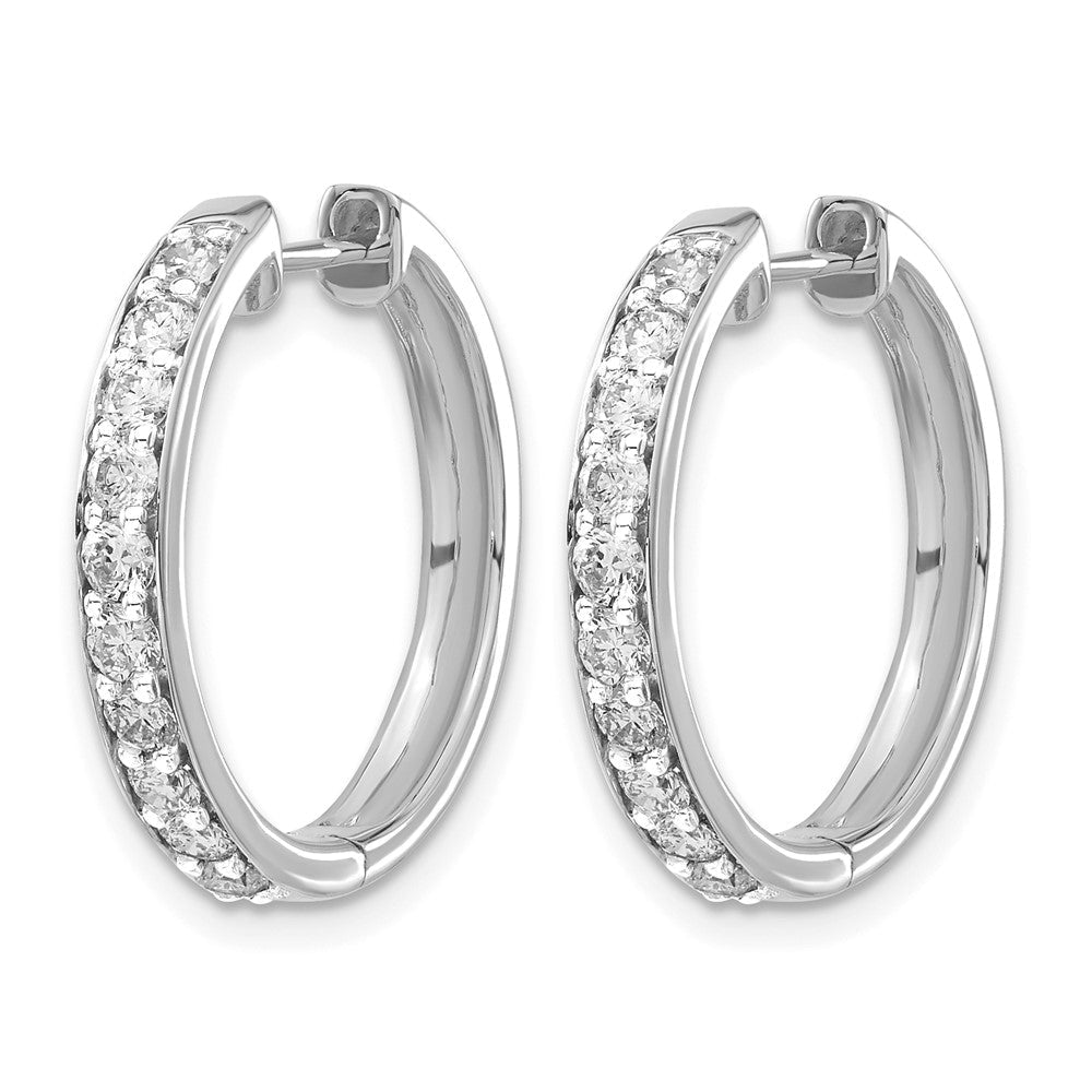 10K Weißgold Diamant Klappbar Creolen