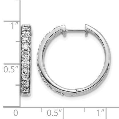 10K Weißgold Diamant Klappbar Creolen
