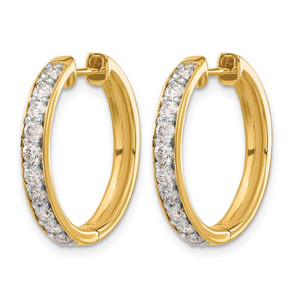 10K Gelbgold Diamant Klappbar Creolen