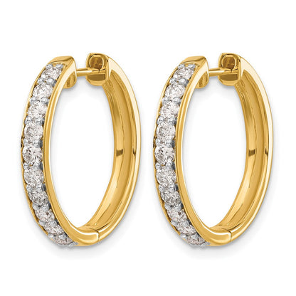 10K Gelbgold Diamant Klappbar Creolen
