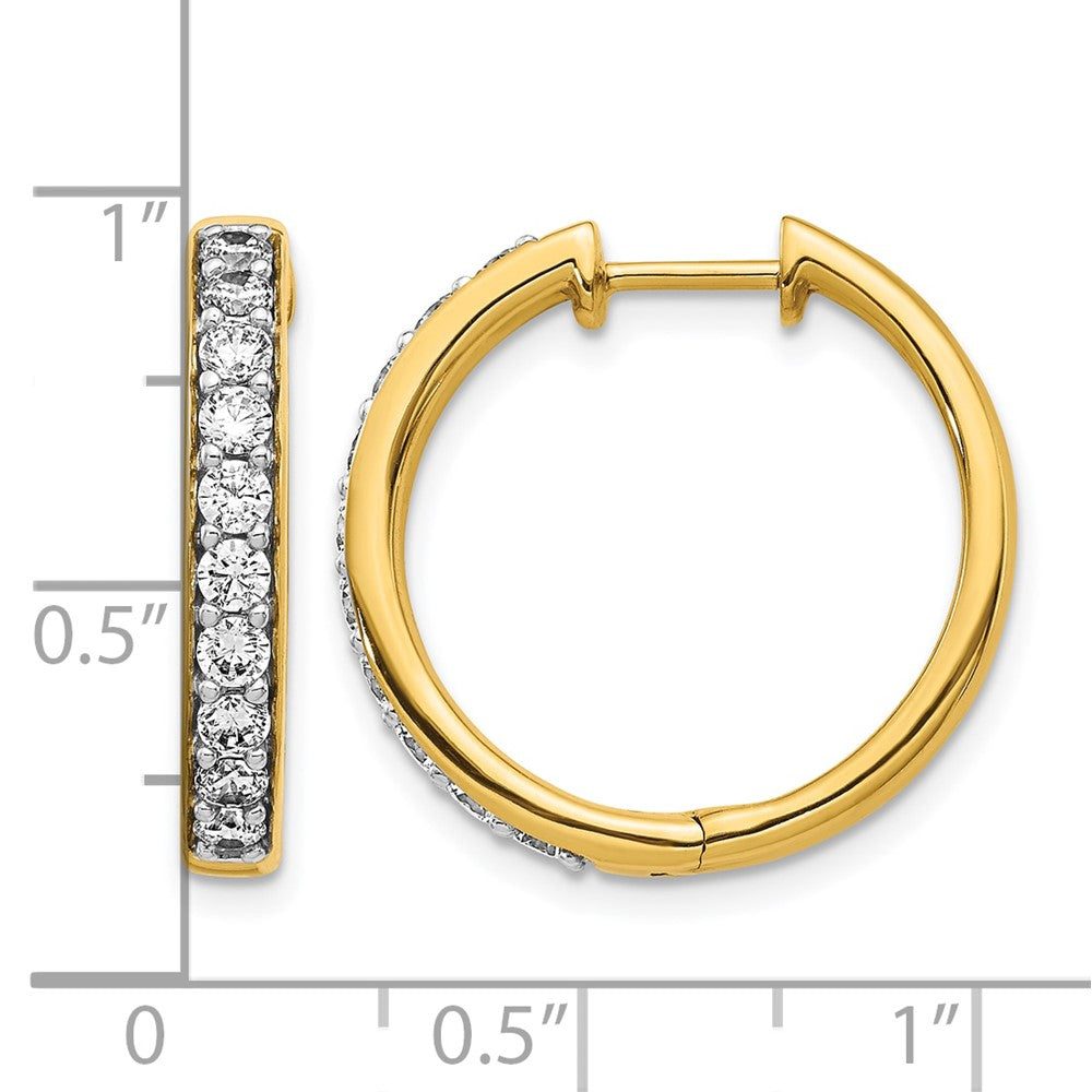 10K Gelbgold Diamant Klappbar Creolen