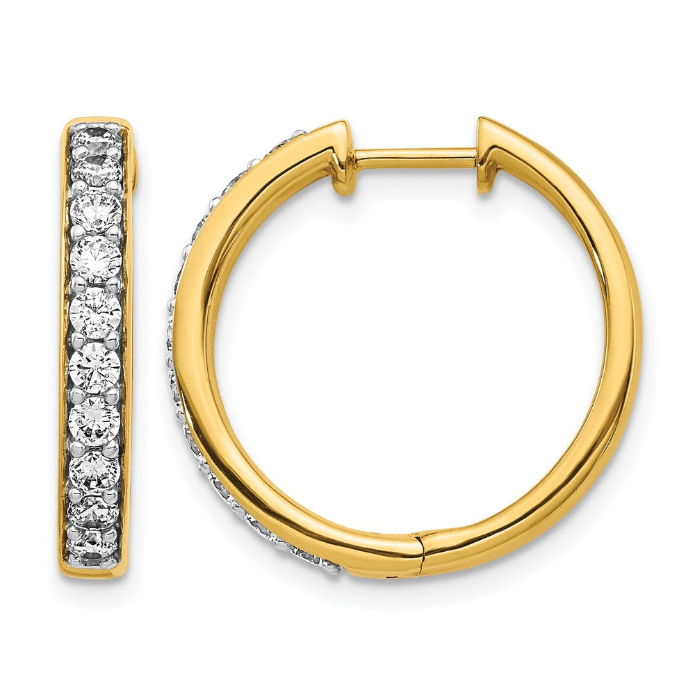 10K Gelbgold Diamant Klappbar Creolen