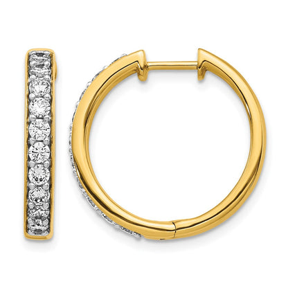 10K Gelbgold Diamant Klappbar Creolen