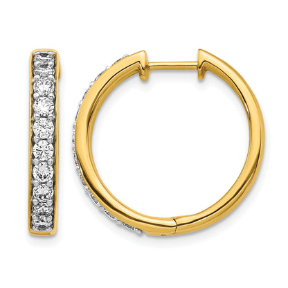 14K Gold Diamant-Creolen mit Klappscharnier
