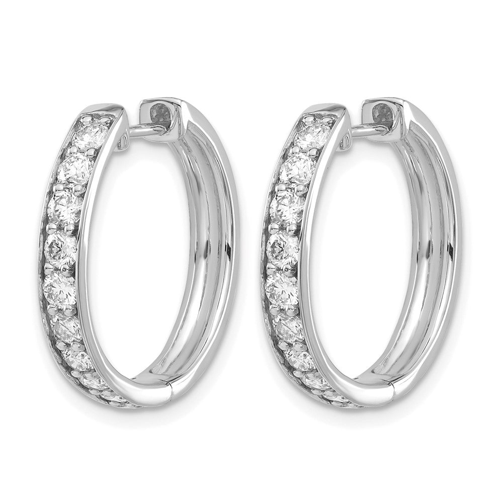 10K Weißgold Diamant Klappbar Creolen