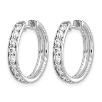 10K Weißgold Diamant Klappbar Creolen