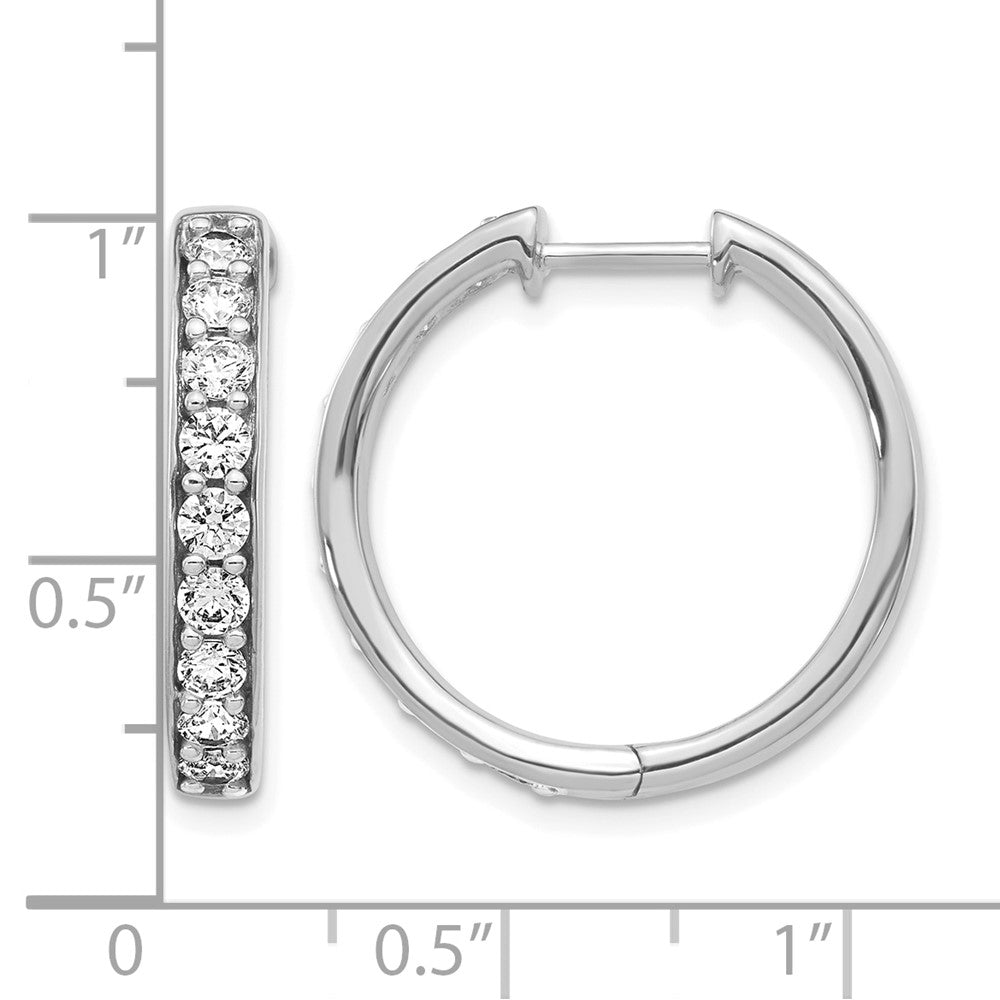10K Weißgold Diamant Klappbar Creolen