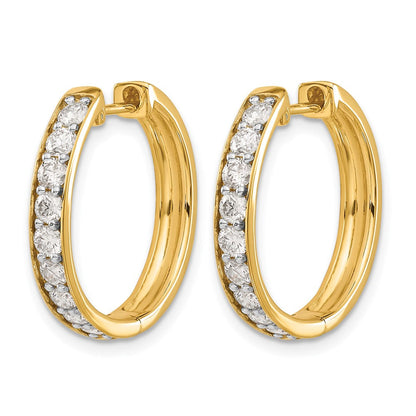10K Gelbgold Diamant Klappbar Creolen
