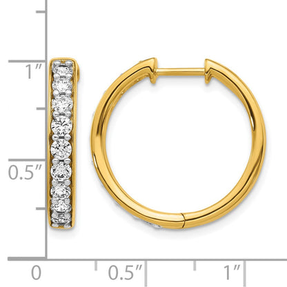 10K Gelbgold Diamant Klappbar Creolen