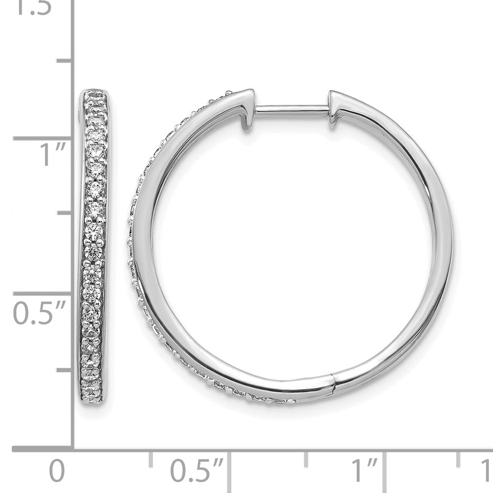 10K Weißgold Diamant Klappbar Creolen