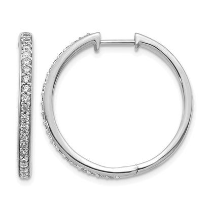 10K Weißgold Diamant Klappbar Creolen