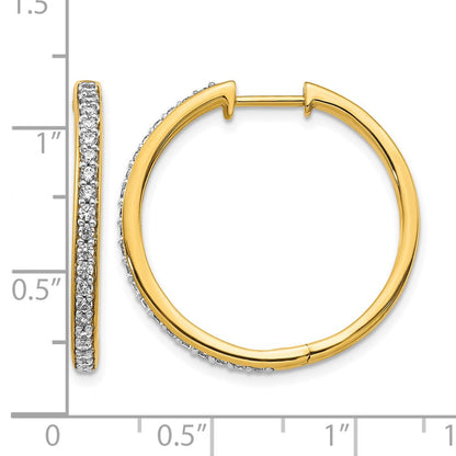 10K Gelbgold Diamant Klappbar Creolen