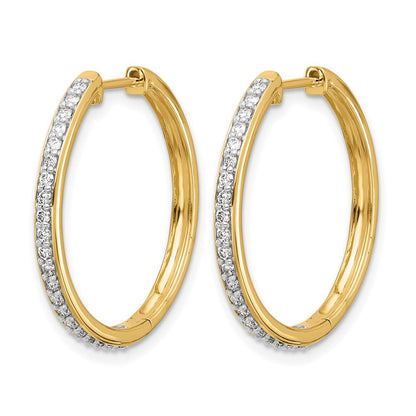 14K Gelbgold Creolen mit echten Diamanten und Klappscharnier